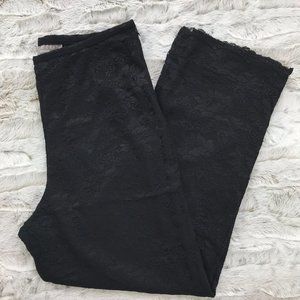 [Norton McNaughton] Black Floral Lace Pants Size 14P Womens Bottom Petite Dressy